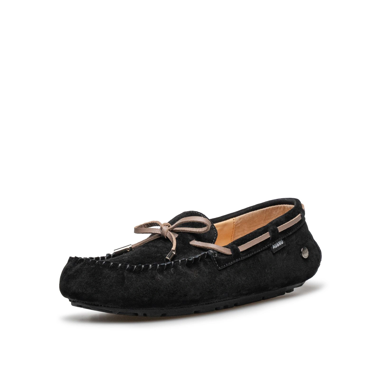 AU&MU Nomad Lace 围边系带莫卡辛单鞋 · 黑色