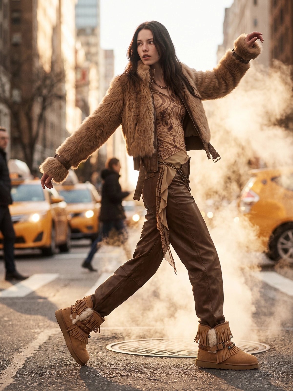 栗色 model look 3