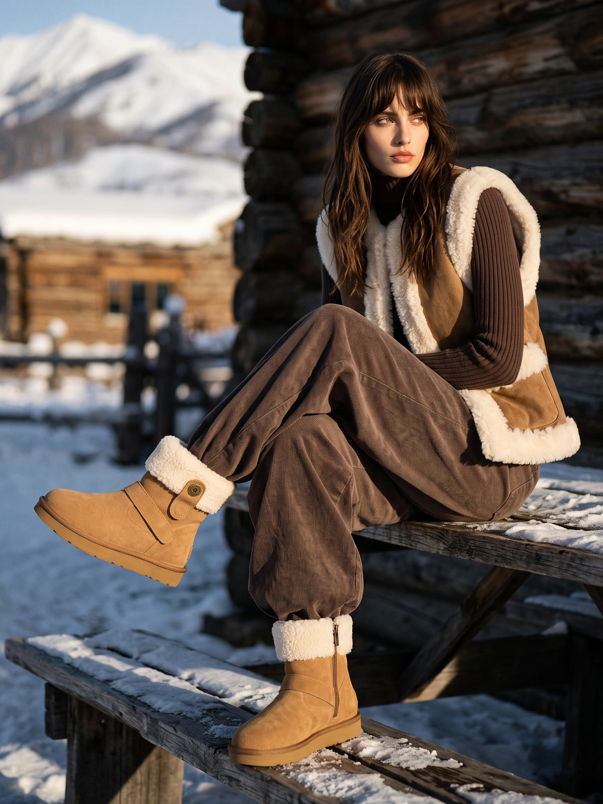 栗色 model look 2